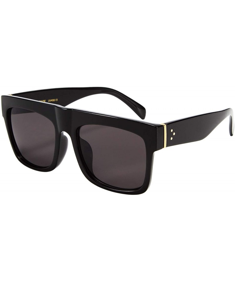 Popular Oversized Rimless Vintage Square Frame Sunglasses Black