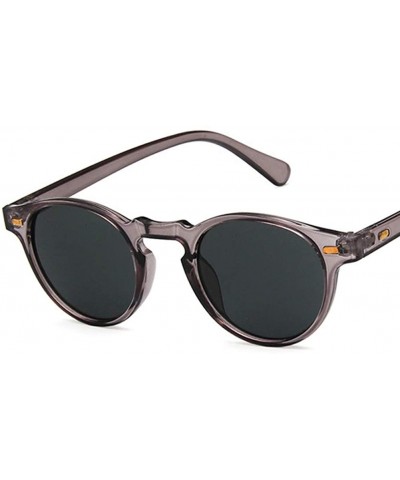 Oval Unisex Sunglasses Retro Bright Black Grey Drive Holiday Oval Non-Polarized UV400 - Transparent Grey - CV18RLW2SLT $11.20