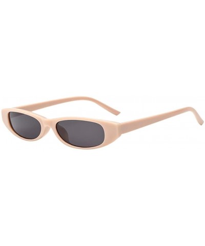 Oval Women Retro Clout Cat Unisex Sunglasses Rapper Oval Shades Glasses - D - CA18DXTCA69 $8.67