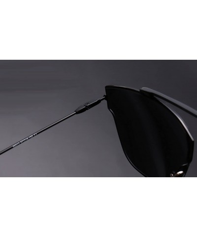 Butterfly Women Metal Sunglasses Fashion Designer Twin-Beams Frame Colored Lens - 86013_c5_gold_dark_blue_mirror - CX12O0INZJ...