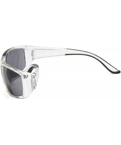 Rectangular Sports Bifocal Sunglasses TR90 Frame Reading Sunglasses - Clear-grey-lens - CT18NI8SI8M $10.37