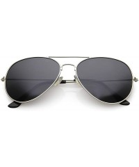 Aviator Original Basic Casual Fashion Metal Aviator Sunglasses - 56mm Lens (Silver) - CK11L40DCWF $10.58