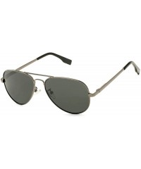 Oversized Polarized Aviator Sunglasses Metal Frame Mirrored UV400 Lens - Gunmetal/Grey - CJ18Q5G44XH $15.63