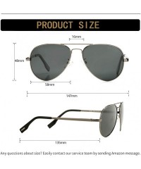 Oversized Polarized Aviator Sunglasses Metal Frame Mirrored UV400 Lens - Gunmetal/Grey - CJ18Q5G44XH $15.63