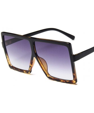 Oversized Plastic Oversized Women Sunglasses Square Big Frame Sunglasses for Female UV400 Sun Glasses (Color Matte Black) - C...