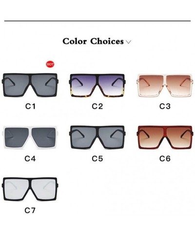 Oversized Plastic Oversized Women Sunglasses Square Big Frame Sunglasses for Female UV400 Sun Glasses (Color Matte Black) - C...