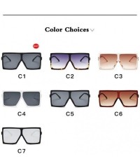 Oversized Plastic Oversized Women Sunglasses Square Big Frame Sunglasses for Female UV400 Sun Glasses (Color Matte Black) - C...