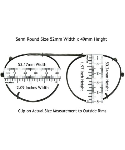 Round Semi Round Non Polarized Clip on Sunglass - Pewter-non Polarized Gray Lens - CL189Y67X64 $14.94