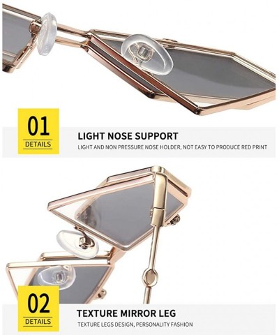 Sport Retro Flip Up Sunglasses-Polarized Geometric Sunglasses-Metal Frame Mirror Lens - G - CR190O86GIW $35.14