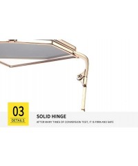 Sport Retro Flip Up Sunglasses-Polarized Geometric Sunglasses-Metal Frame Mirror Lens - G - CR190O86GIW $35.14