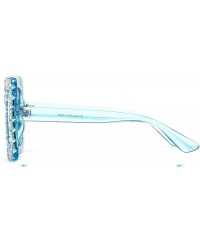 Sport Oversized Sunglasses for Women Square Thick Frame Bling Bling Rhinestone Novelty Shades - CY18EA29EKC $22.55