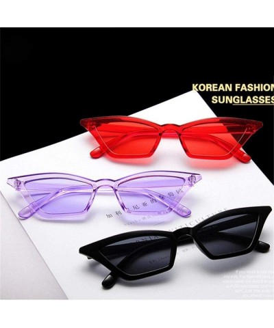 Cat Eye Sexy Cat Eye Sunglasses Women Small Retro Cateye Red Sun Glasses Lady Black - Black - C918XE09QUO $12.48