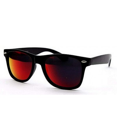 Rectangular Classic 80's Vintage Style Sunglasses Polarized or Standard Lens - Black Matte- Dark Red - C111OMAH69X $17.71