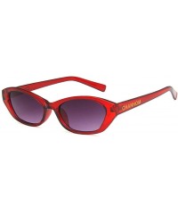 Oval Unisex Sunglasses Retro Bright Black Grey Drive Holiday Oval Non-Polarized UV400 - Wine Red Grey - C818RI0SXTL $10.15