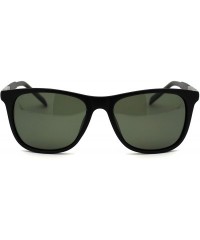 Rectangular Polarized Mens Aluminum Arm Mod Dress Horn Rim Sunglasses - Matte Black Green - CT18Y6O3GIT $22.24