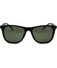 Rectangular Polarized Mens Aluminum Arm Mod Dress Horn Rim Sunglasses - Matte Black Green - CT18Y6O3GIT $10.06