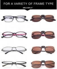Aviator Clip on Sunglasses Over Prescription Glasses for Women Men Polarized Flip up Sunglasses with Case - Basis-brown - CJ1...