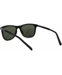 Rectangular Polarized Mens Aluminum Arm Mod Dress Horn Rim Sunglasses - Matte Black Green - CT18Y6O3GIT $10.06