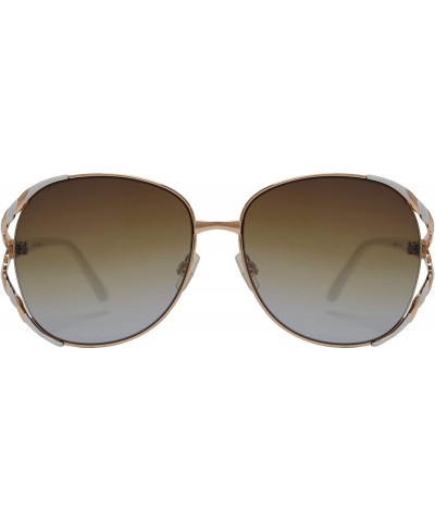Butterfly Womens Fashion Designer Elegant Butterfly Sunglasses - Gradient UV 400 Protection - White + Brown Blue - CX193Q0AAX...