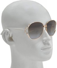 Butterfly Womens Fashion Designer Elegant Butterfly Sunglasses - Gradient UV 400 Protection - White + Brown Blue - CX193Q0AAX...