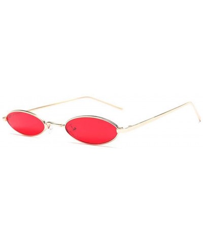 Oversized Small Round Polarized Sunglasses Mirrored Lens Unisex Glasses - C5 Gold Red - C618TT7MY9U $21.81