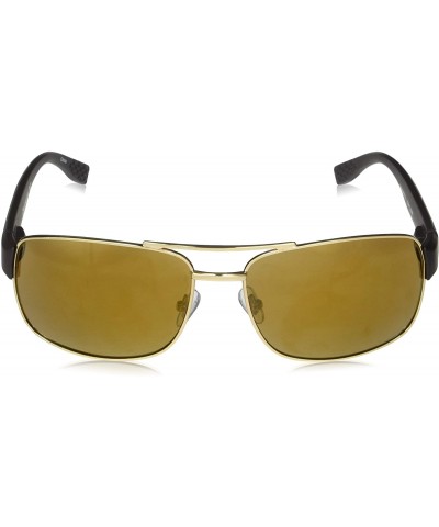 Rectangular Men's 5035SP Rectangular Metal Sunglasses with 100% UV Protection- 60 mm - Gold/Brown - CK196IMSDR9 $20.58