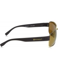 Rectangular Men's 5035SP Rectangular Metal Sunglasses with 100% UV Protection- 60 mm - Gold/Brown - CK196IMSDR9 $20.58