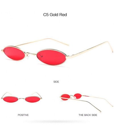 Oversized Small Round Polarized Sunglasses Mirrored Lens Unisex Glasses - C5 Gold Red - C618TT7MY9U $21.81