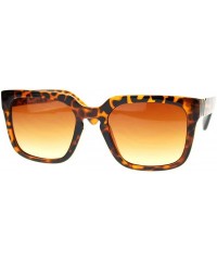 Square Hipster Horn Rim Keyhole Luxury Designer Mob Sunglasses - Tortoise - CJ11YWUQVYP $10.10