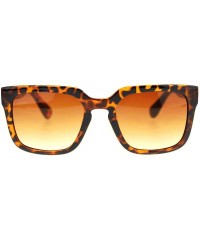 Square Hipster Horn Rim Keyhole Luxury Designer Mob Sunglasses - Tortoise - CJ11YWUQVYP $10.10