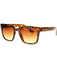 Square Hipster Horn Rim Keyhole Luxury Designer Mob Sunglasses - Tortoise - CJ11YWUQVYP $10.10