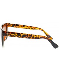 Square Hipster Horn Rim Keyhole Luxury Designer Mob Sunglasses - Tortoise - CJ11YWUQVYP $10.10