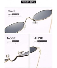 Oversized Small Round Polarized Sunglasses Mirrored Lens Unisex Glasses - C5 Gold Red - C618TT7MY9U $38.95