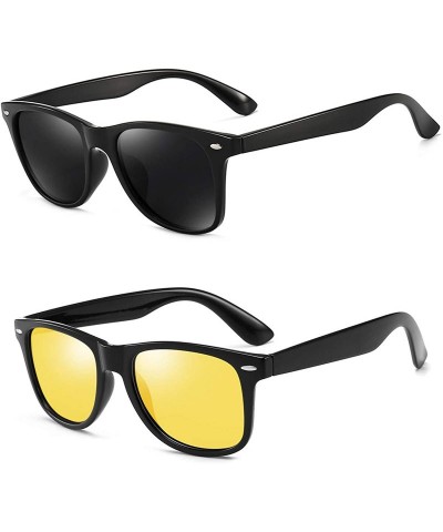Goggle Polarized Sunglasses For Men Women Retro TR90 Frame Square Shades Vintage BRAND DESIGNER Classic Sun Glasses - C512O44...