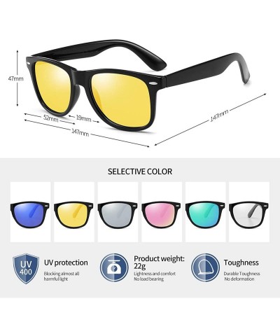 Goggle Polarized Sunglasses For Men Women Retro TR90 Frame Square Shades Vintage BRAND DESIGNER Classic Sun Glasses - C512O44...