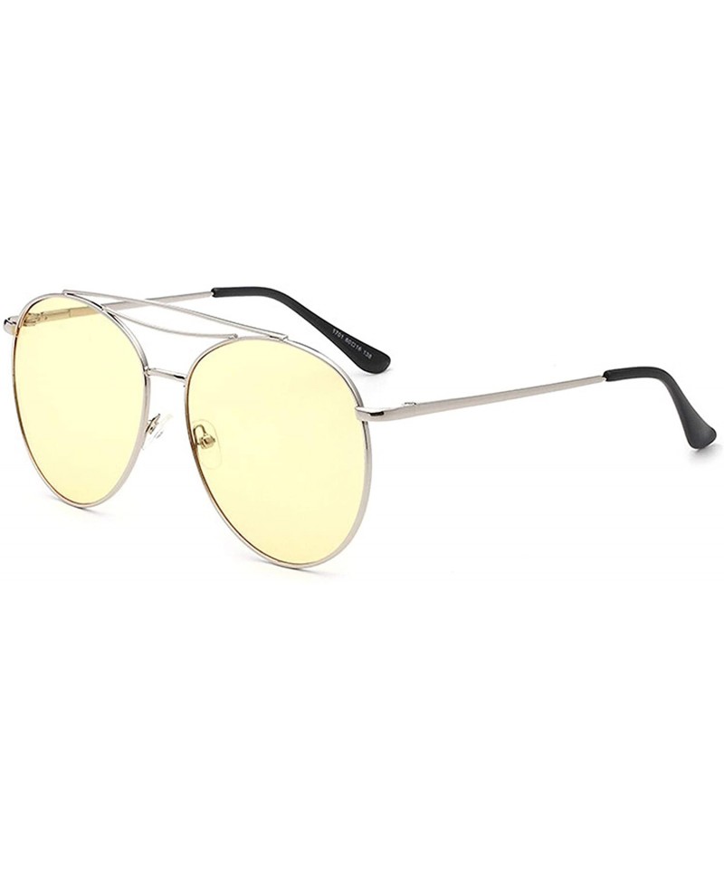 Round Polarized Sunglasses Protection Glasses Festival - Yellow - C818TQXODK4 $12.45