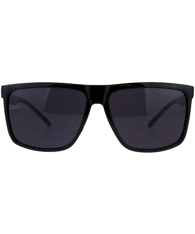 Mens Stylish Sunglasses Classic Square Frame Black Silver UV 400 ...