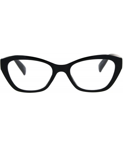 Oval Womens Luxury Fashion Narrow Cat Eye Style Plastic Frame Reading Glasses - Black - C4182Q23NG6 $11.73