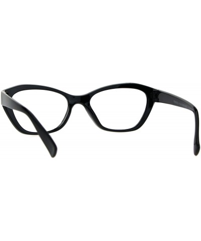 Oval Womens Luxury Fashion Narrow Cat Eye Style Plastic Frame Reading Glasses - Black - C4182Q23NG6 $11.73
