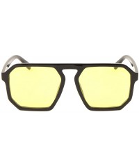 Shield Geometric Polygon Flat Top Flat Color Lens Sunglasses - Yellow - C21986RS8NL $14.53