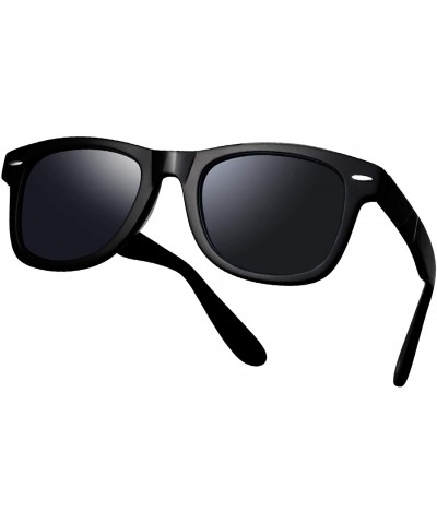 Rectangular Vintage Square Sunglasses for Men Women Polarized UV Protection Acetate Frame Sunglass - Tr90 Frame-vintage Black...