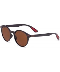 Round Vintge Round Polarized Sunglasses TR90 Frame TAC Lens Fashion Driving Sun Glasses - Brown Lens/Brown Frame - CQ18SRTZOM...