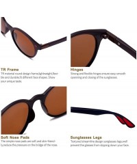 Round Vintge Round Polarized Sunglasses TR90 Frame TAC Lens Fashion Driving Sun Glasses - Brown Lens/Brown Frame - CQ18SRTZOM...