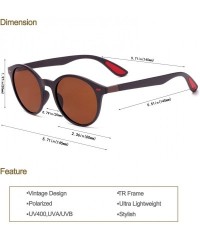 Round Vintge Round Polarized Sunglasses TR90 Frame TAC Lens Fashion Driving Sun Glasses - Brown Lens/Brown Frame - CQ18SRTZOM...
