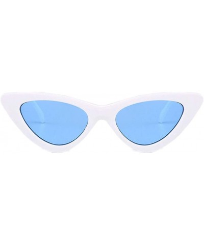 Oversized Sunglasses-SFE Women Fashion Cat Eye Shades Sunglasses Integrated UV Candy Colored Glasses Classic (Blue I) - CQ18O...