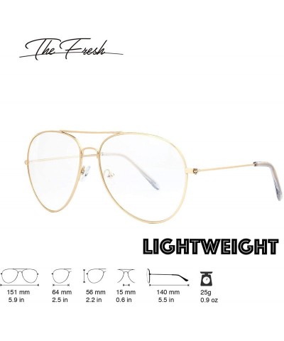 Round Classic Aviator Frame Light Color Lens XL Oversized Sunglasses Gift Box - 11-gold - CR18KKIC7YA $16.50