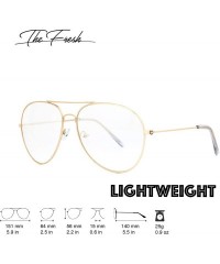 Round Classic Aviator Frame Light Color Lens XL Oversized Sunglasses Gift Box - 11-gold - CR18KKIC7YA $16.50