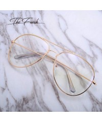 Round Classic Aviator Frame Light Color Lens XL Oversized Sunglasses Gift Box - 11-gold - CR18KKIC7YA $16.50