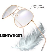 Round Classic Aviator Frame Light Color Lens XL Oversized Sunglasses Gift Box - 11-gold - CR18KKIC7YA $16.50