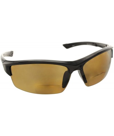 Sport La Jolla Bifocal Polarized Reading Sunglasses TR90 Readers for Men and Women - Black/Brown - C318EZZE370 $20.82